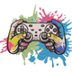 Gaming Controller Splash Embroidery Design, Instant Download