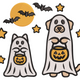 Ghost Cat and Dog Halloween Embroidery Design, Pet Ghost Machine Embroidery Pattern, Instant Download