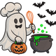 Ghost Chef Halloween Embroidery Design, Spooky Cook Machine Embroidery Pattern, Instant Download