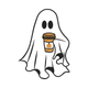 Ghost Coffee Halloween, Machine Embroidery Pattern, Instant Download