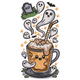 Ghost Coffee Halloween Embroidery Design, Instant Download