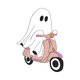 Ghost Riding Scooter Embroidery Design, Instant Download