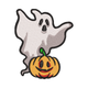 Ghost With Pumpkin Halloween Embroidery Design, Spooky Fall Machine Embroidery Pattern, Instant Download