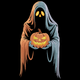 Ghost with Pumpkin Halloween Embroidery Design, Instant Download