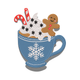 Gingerbread Hot Cocoa Mug Embroidery Design, Christmas Cozy Mug Pattern