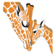 Giraffe Mother and Baby Embroidery Design, Instant Download