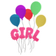 Girl Balloons Embroidery Design, Birthday Balloon Pattern