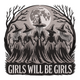 Girls Will Be Girls Witch Embroidery Design, Halloween Coven Moon Pattern