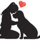 Girl with Dog Love Embroidery Design, Instant Download