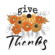 Give Thanks Floral Embroidery Design, Instant Download