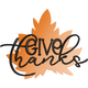 Give Thanks Leaf Embroidery Design, Instant Download