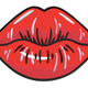 Glossy Red Lips Embroidery Design, Instant Download
