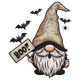 Gnome with Bat and Spider Web Hat Embroidery Design, Halloween Machine Embroidery, Instant Download