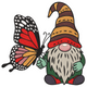 Gnome with Butterfly Embroidery Design, Instant Download