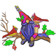 Gnome with Cardinals Embroidery Design, Christmas Bird Machine Embroidery Pattern, Instant Download