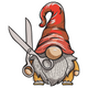 Gnome with Scissors Embroidery Design, Sewing Room Pattern
