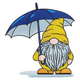 Gnome with Umbrella Embroidery Design, Instant Download