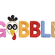 Gobble Turkey Lettering Embroidery Design, Thanksgiving Block Letter Pattern, Instant Download