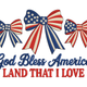 God Bless America Land That I Love Embroidery Design, Machine Embroidery Pattern, Instant Download
