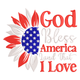 God Bless America Land That I Love Embroidery Design, Patriotic Sunflower Machine Embroidery Pattern, Instant Download