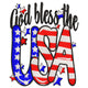 God Bless the USA Embroidery Design, Instant Download