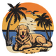 Golden Retriever Beach Sunset Embroidery Design, Instant Download