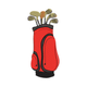 Golf Bag with Clubs Embroidery Design V2, Instant Download