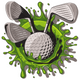 Golf Ball Splash Embroidery Design, Instant Download