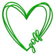 Golf Heart Outline Embroidery Design, Instant Download