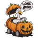 Goose in Pumpkin Car Embroidery Design, Instant Download