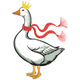 Goose with Crown and Scarf Embroidery Design, Instant Download