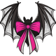Gothic Bat Bow Embroidery Design, Halloween Bat Machine Embroidery Pattern, Instant Download