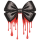 Gothic Dripping Bow Embroidery Design, Halloween Machine Embroidery Pattern, Instant Download