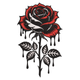 Gothic Dripping Rose Embroidery Design, Dark Tattoo Style Floral Pattern, Instant Download