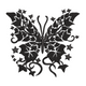 Gothic Ivy Butterfly Silhouette Embroidery Design, Instant Download