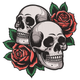 Gothic Skull and Rose Embroidery Design, Dark Art Machine Embroidery Pattern, Instant Download