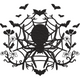 Gothic Spider Web with Bats Embroidery Design, Instant Download
