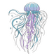 Graceful Jellyfish Embroidery Design, Instant Download