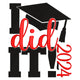 Graduation Cap Celebration Embroidery Design, Instant Download