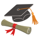 Graduation Cap Diploma Embroidery Design, Machine Embroidery Pattern, Instant Download