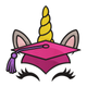 Graduation Unicorn Embroidery Design, Machine Embroidery Pattern, Instant Download
