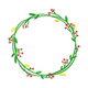 Green Berry Circle Wreath Embroidery Design, Botanical Garland, Instant Download