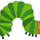 Green Caterpillar Embroidery Design, Instant Download