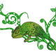 Green Chameleon Embroidery Design, Jungle Lizard Machine Embroidery Pattern, Instant Download