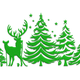 Green Christmas Deer and Pine Forest Embroidery Design, Machine Embroidery Pattern, Instant Download