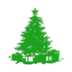 Green Christmas Tree with Gifts Embroidery Design, Instant Download