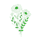 Green Daisy Wildflower Bouquet Embroidery Design, Instant Download