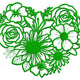 Green Floral Heart Embroidery Design, Instant Download