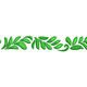 Green Floral Leaf Border Embroidery Design, Instant Download