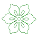 Green Floral Outline Embroidery Design, Instant Download